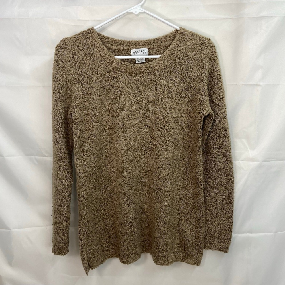 Vintage Allison Taylor women's brown chunky knit Crewcut soft sweater medium